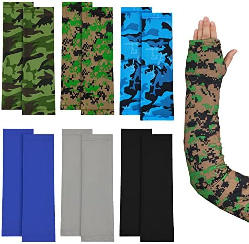 Boao 12 Pcs Arm Cast Cover Protector Short Long Camo Arm Sling Sleeve Decorations Removable Washable Wrist Elbow Protection