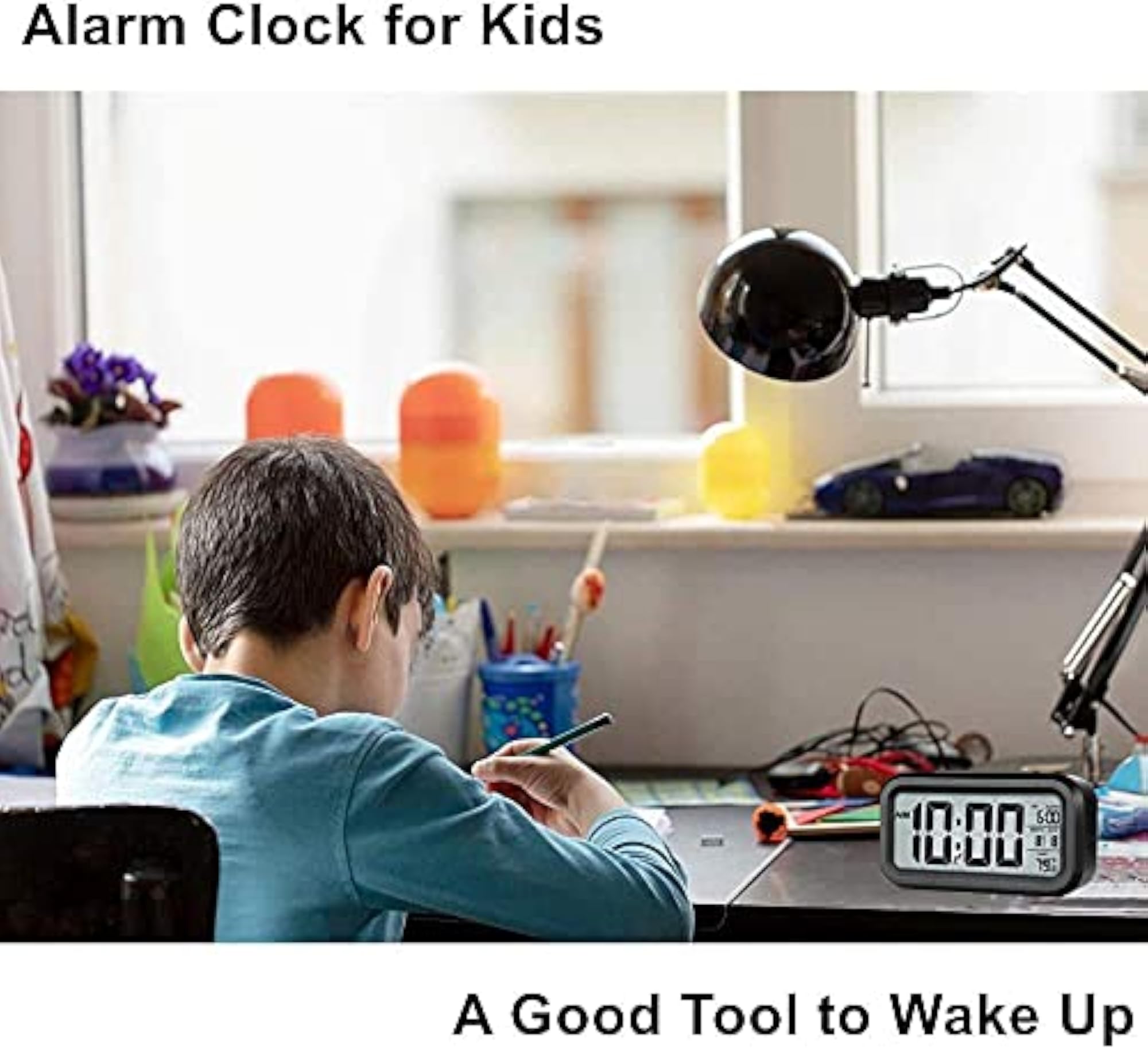Digital Alarm Clock with Large LCD Display