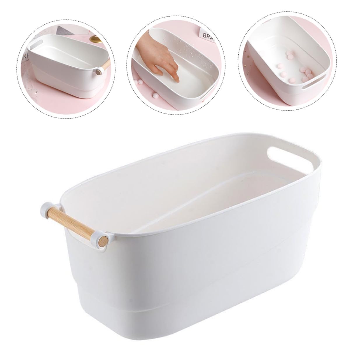 Ciotola per Ammollo Manicure in Pp Stile Giapponese Bianco, Strumento per Nail Art Professionale e Casa, Materiale Non Rovinante e Delicato sulla Pelle