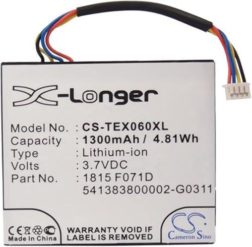 Miniatura 4 de 1300mAh batería de repuesto para TEXAS INSTRUMENTS 1815F071D, 541383800002-G0311, + vintrons posavasos