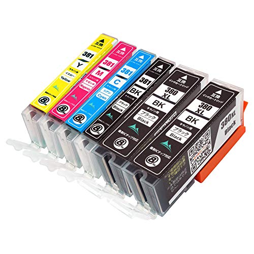 Amazon.co.jp: CANON (キヤノン) 381 380 5色+BK=6本セット (380大容量