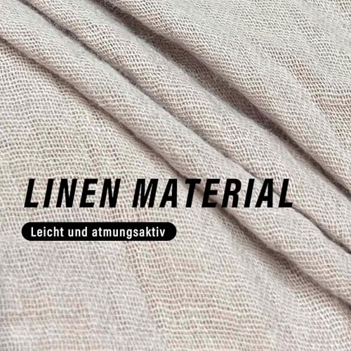 Sahunfri Leinen Kurze Hose Damen Sommer,Leinen Damen Kurze High Waist Shorts mit Tunnelzug und Taschen (DE/NL/SE/PL, Alphanumerisch, M, Regular, Regular, Aprikose)