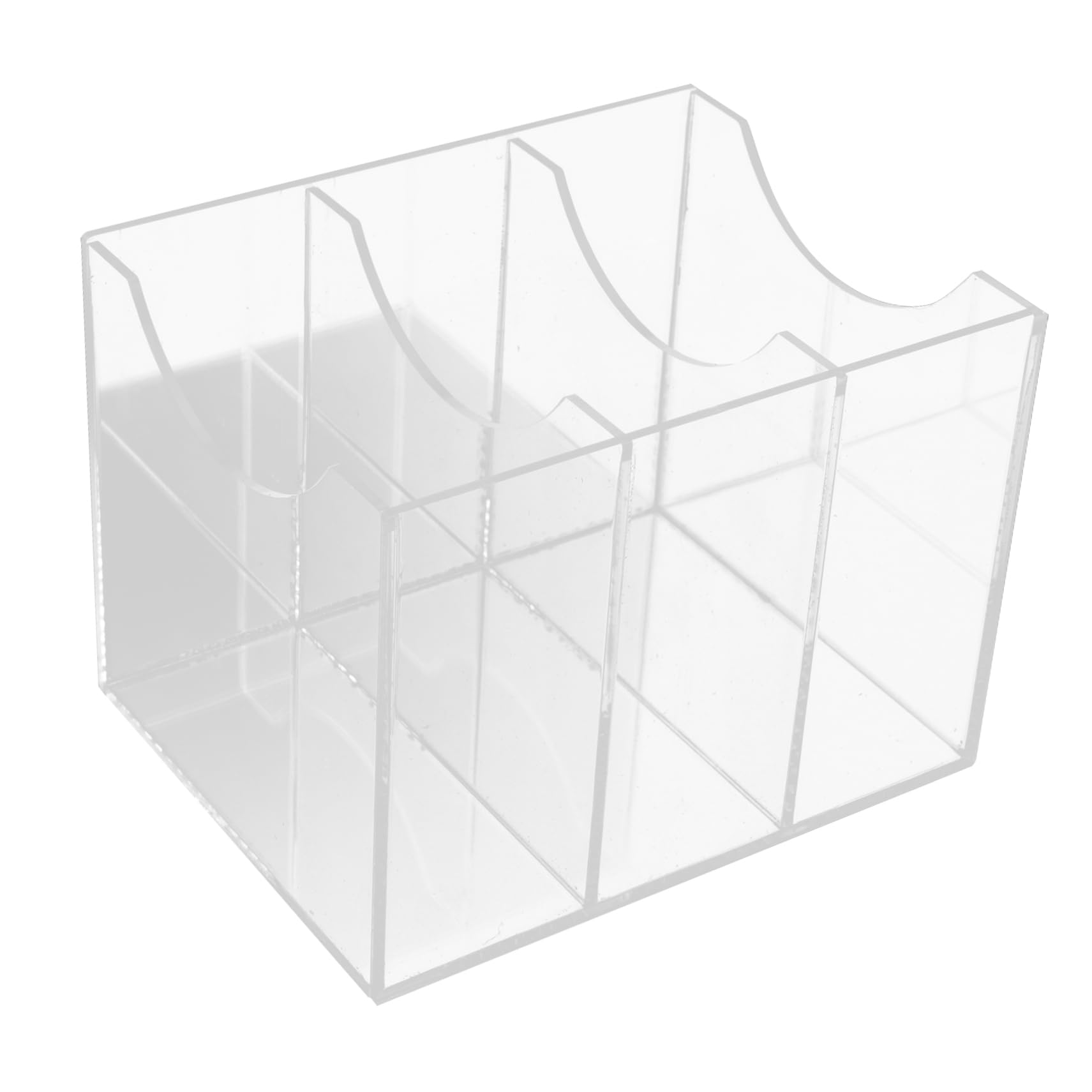 DECHOUS Bow Organizer for Girls Acrylic Belt Storage Box 3-compartment Makeup Holder Modern Compact Tie Organizer