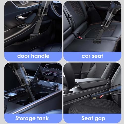Homirty Handstaubsauger Kabellos, Mini-Autostaubsauger, Staubsauger & Gebläse 2 in 1 30W Akku Handstaubsauger Multifunktionaler für Auto,Küche und Büro mit 2 Pack HEPA-Filterung 5000Pa, Schwarz