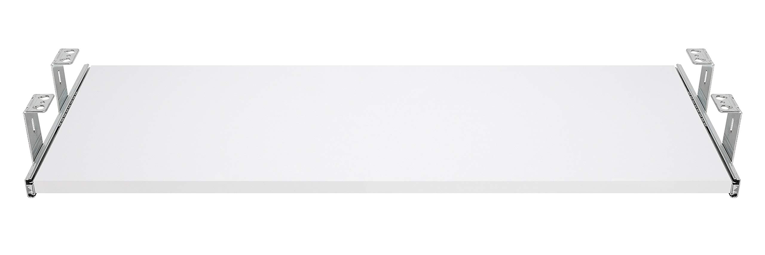 FIX&EASY Support Coulissant Clavier Souris Avec Plateau 800x400mm Blanc - Tiroir Bureau Réglable Et Pince Robuste