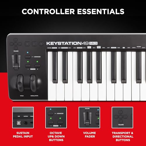 Image of M-AUDIO Keystation 49 MK3 - Synth Action 49 Key USB MIDI Keyboard Controller with Assignable Controls, Pitch and Mod Wheels, and Software Included
