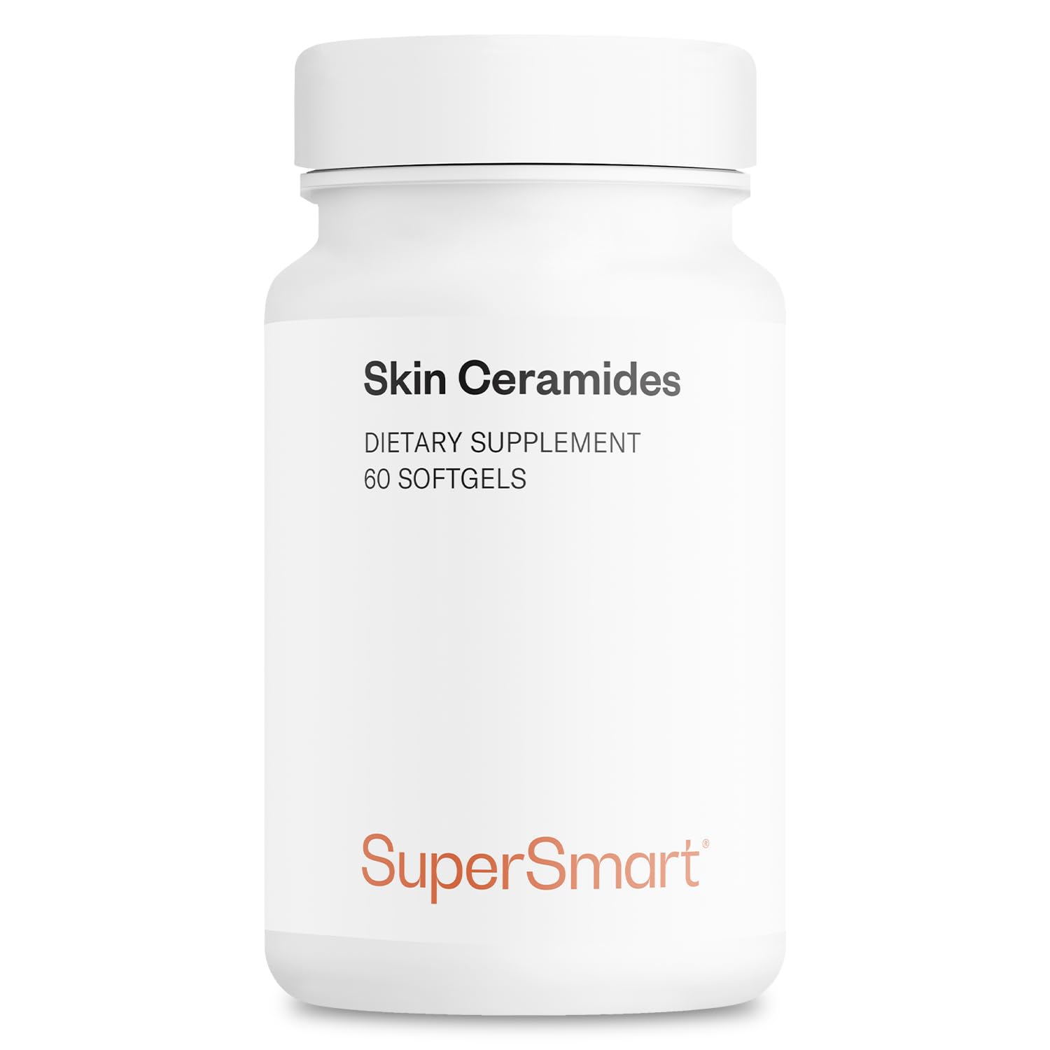 Supersmart - Skin Ceramides - with Zinc - Powerful Skin Hydration, Protection & Care Supplement | Non-GMO - 60 Softgels