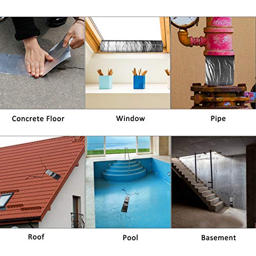 BXI Flashing Roll Tape Membrane, 4 inches X 32 Feet Thick Waterproof Patch Seal Tape, Self-Adhesive SBS Modified Rubberized Asphalt, Deck Seam Joist Leak Sealant for Roof Window Gutter Repair Outdoor
