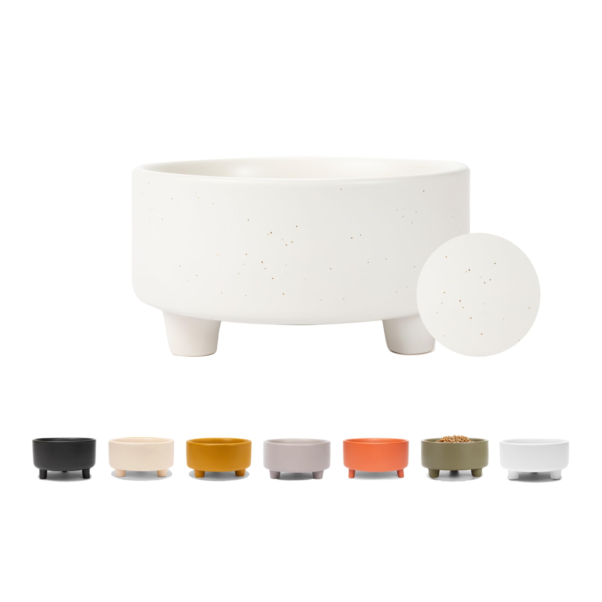 Waggo Uplift Ceramic Dog Bowl for Small Medium and Large Breeds - Heavyweight and Durable Pet Food and Water Dish Crock, Dishwasher Safe, Modern,