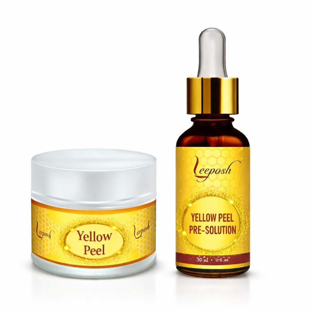 LEEPOSH Exfoliating Yellow Peel Inno Peel Retinol Peel + Pre Solution Of Yellow Peel Set Of 2 Products Get New Skin Rejuvenated Glowing