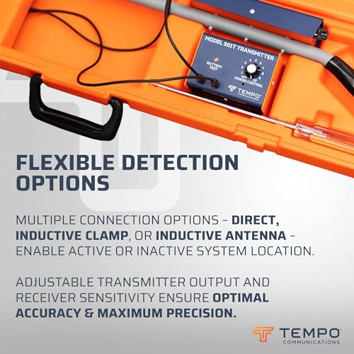 TEMPO Communications 501 Tracker II Underground Wire Locator, Buried Wire Locator, Underground Wire Tracer, Locate Wires 7 Ft Deep