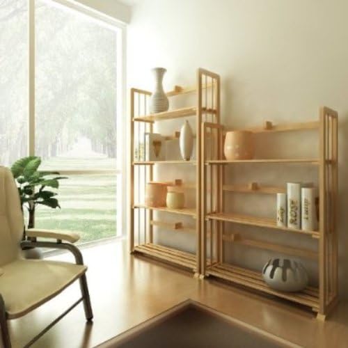 Furinno Pine Solid Wood 4-Tier Bookshelf