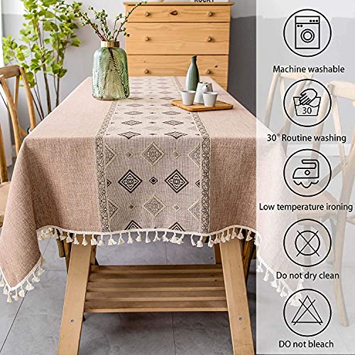 Nappe Rectangulaire en Coton et Lin Lavable Qualité Supérieure 90x90cm