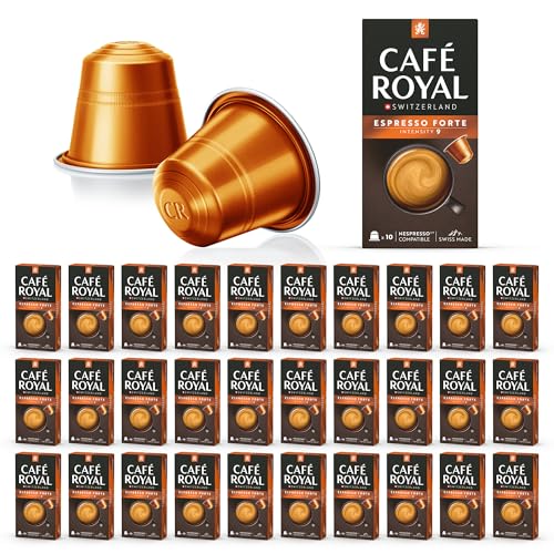 Café en Capsules Aluminium - Café Royal Pro | 30 x 10 soit 300 Dosettes - Saveur Espresso Forte -...