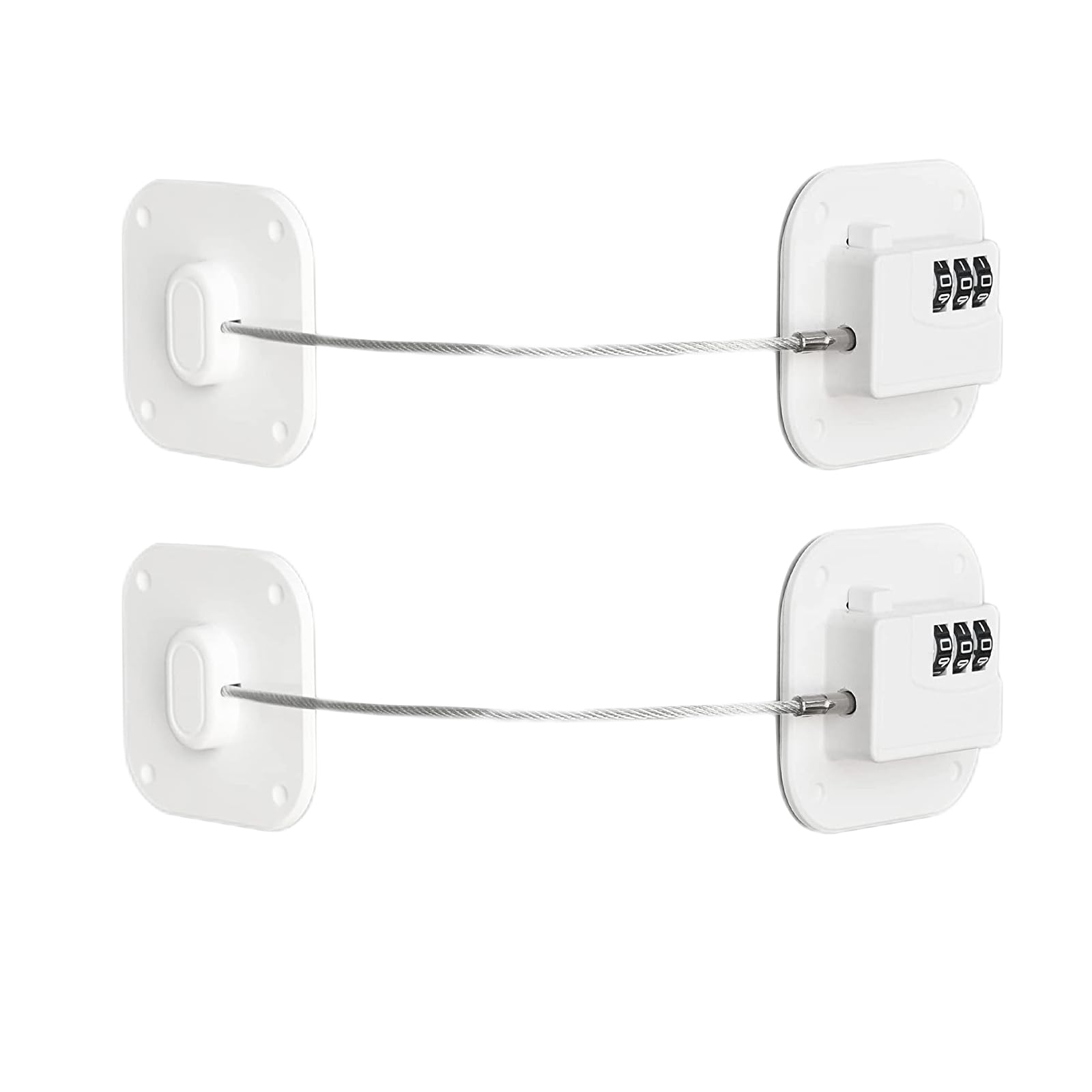 Refrigerator Lock,Combination Lock for Refrigerator Cabinets(White 2pcs)