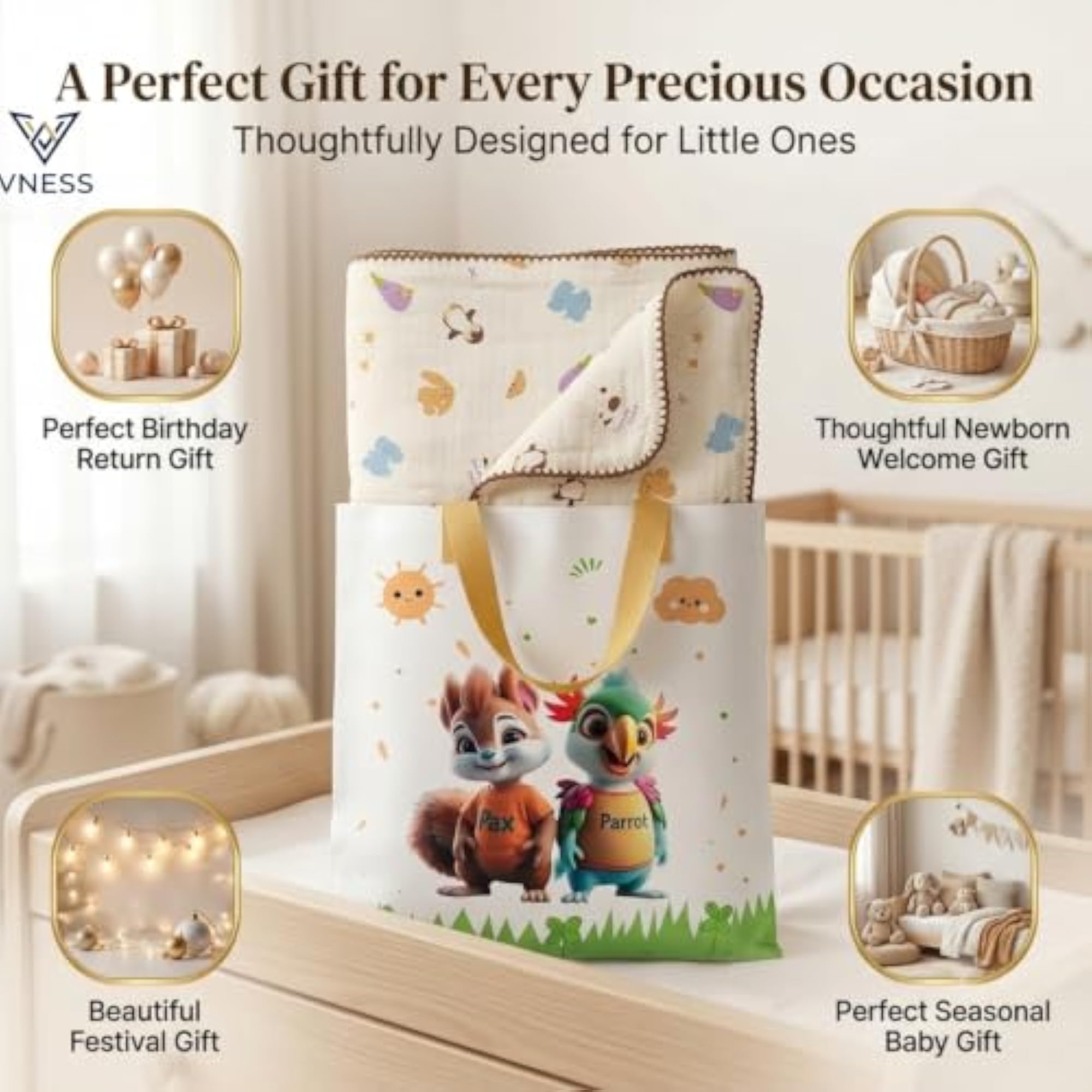 Muslin Bubble Blanket for Baby, Premium Soft Cotton Swaddle