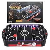 Air Hockey Game with LED Lights - Portable Tabletop Air Hockey Game for Kids & Family Fun, Top Air Hockey Table Game with 2 Pushers 2 Pucks, Compact Arcade Style Air Hockey Game Table for Home