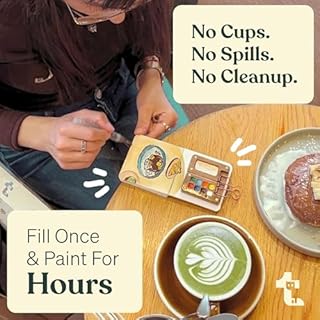 Original Tobios Mini Wooden Watercolor Paint Set – Compact Travel Art Kit with 12 Colors, Refillable Brush & Sketchbook – Unique Creative Gift for Birthdays, Holidays & Art Lovers