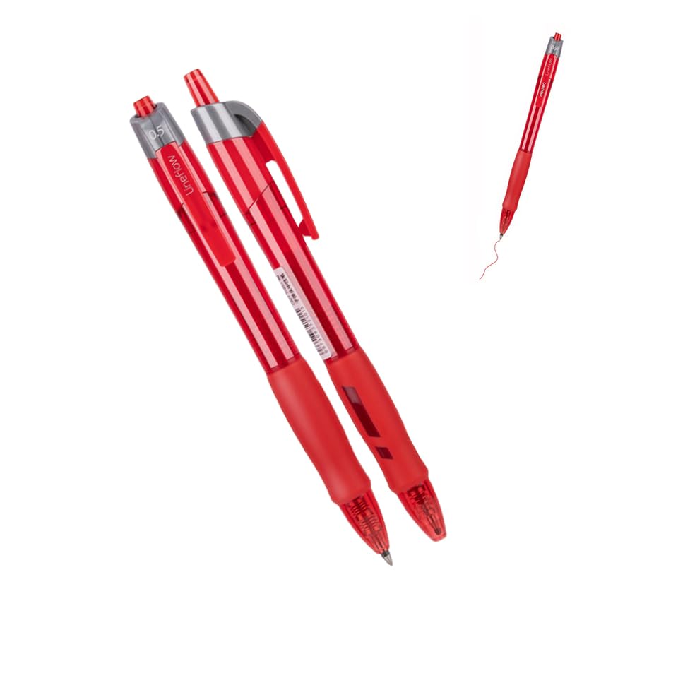 Bolígrafos Retráctiles GZBABY Gel Punta Fina Rojo 10 Pcs