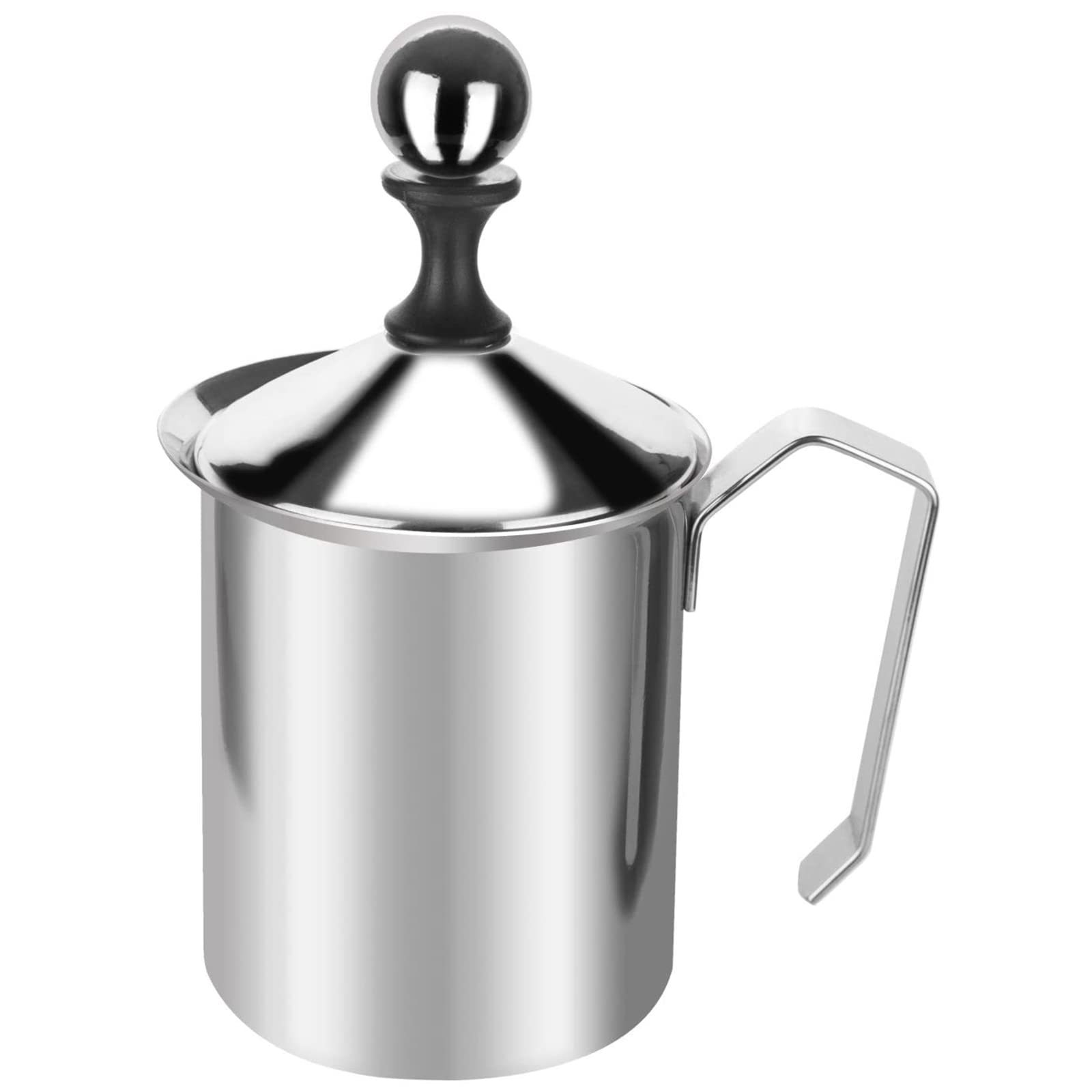 Ręczny spieniacz do mleka, ręczna pompa spieniacz mleka ze stali nierdzewnej, ręczne dzbanki do spieniania mleka, ręczna maszyna do spieniania mleka do cappuccino i kawy latte 400 ml