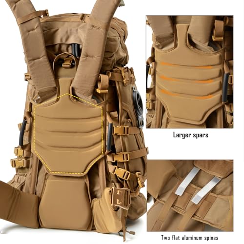 Image of MT Military Army Large Rucksack with Detacheable Assault Backpack Hydration Pack Shoulder Straps and Waist Belt Metal Frame | Detacheable