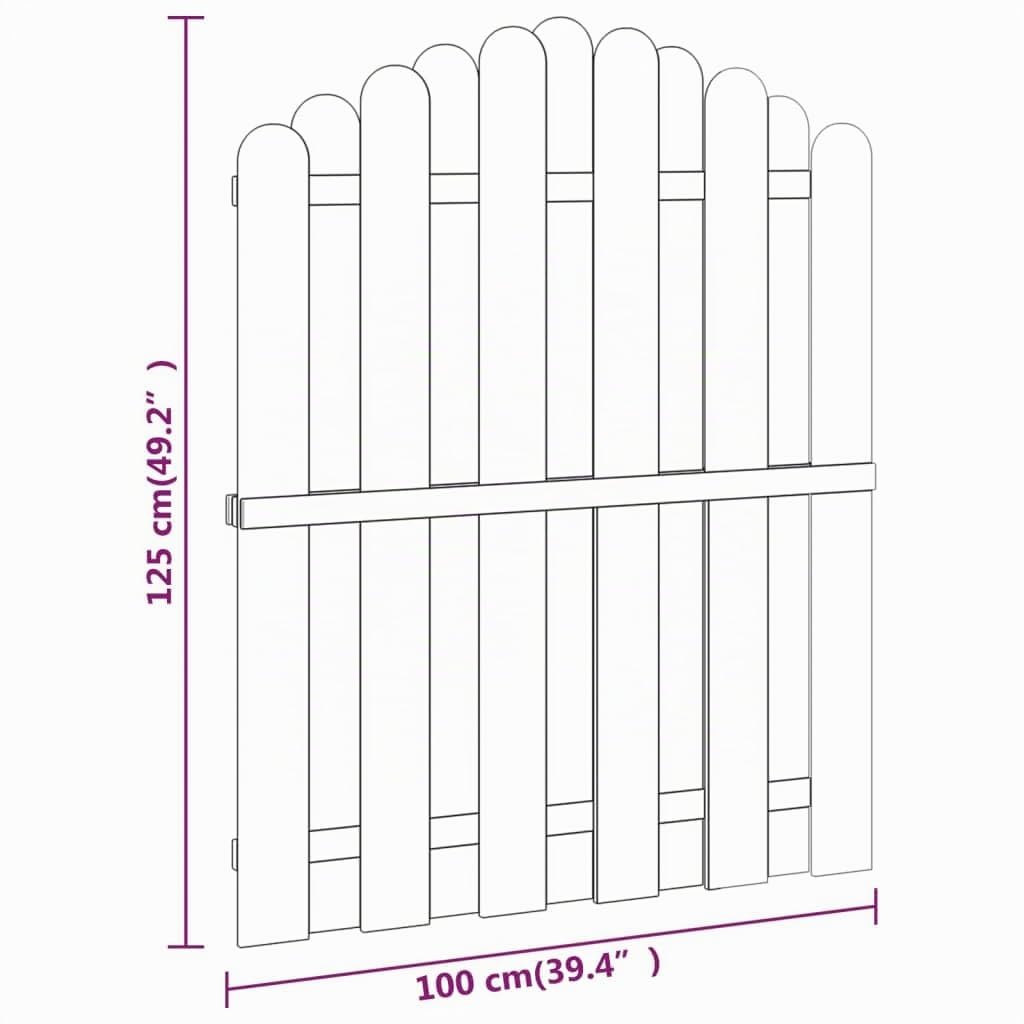 vidaXL Portail de Jardin, Barrière de Sécurité, Portillon avec Clous, Porte de Patio Terrasse Extérieur, Bois Pin Imprégné