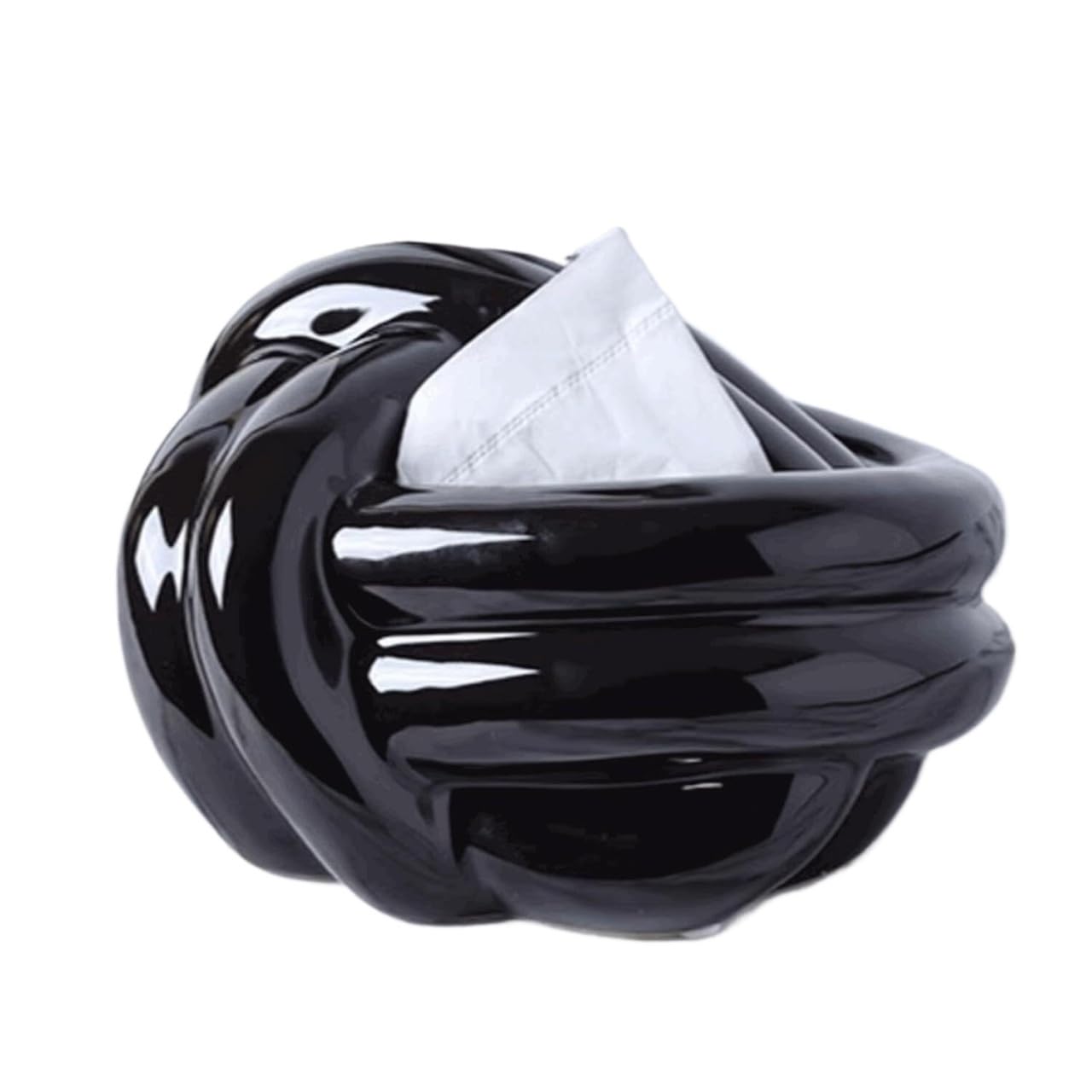Ceramic Tissue Box Cover Multicolor 23x11cm(Black)