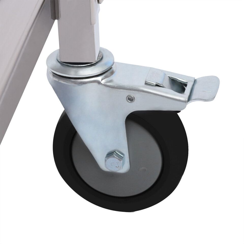 Carrito de cocina de acero inoxidable, 3 niveles, capacidad de carga de 120 kg, con 4 ruedas giratorias de 360° para restaurantes u hoteles. (mediano)