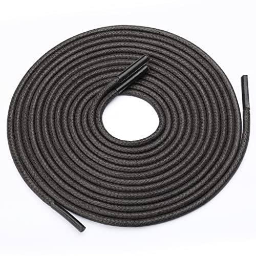 Image of Handshop 3 Pairs Dress Shoe Laces | 3 /32 inch Thin Round Waxed Shoelaces | Polished waxed sheen, tightly woven cotton, secure tie, for oxfords, derbies and chukka boots, 23 inch-63 inch sizes and 15 colors