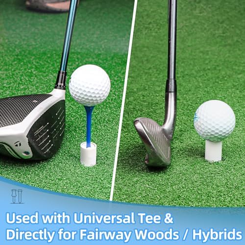 Rubber Golf Tees for Mats, Golf Tee Holder for Driving Range & Simulator, Unbreakable Golf Mat Tee - Golf Accessories for Indoor & Outdoor Practice, 6 Sizes Rubber Tees & 2 Sizes Tees (32 Pcs) Detail