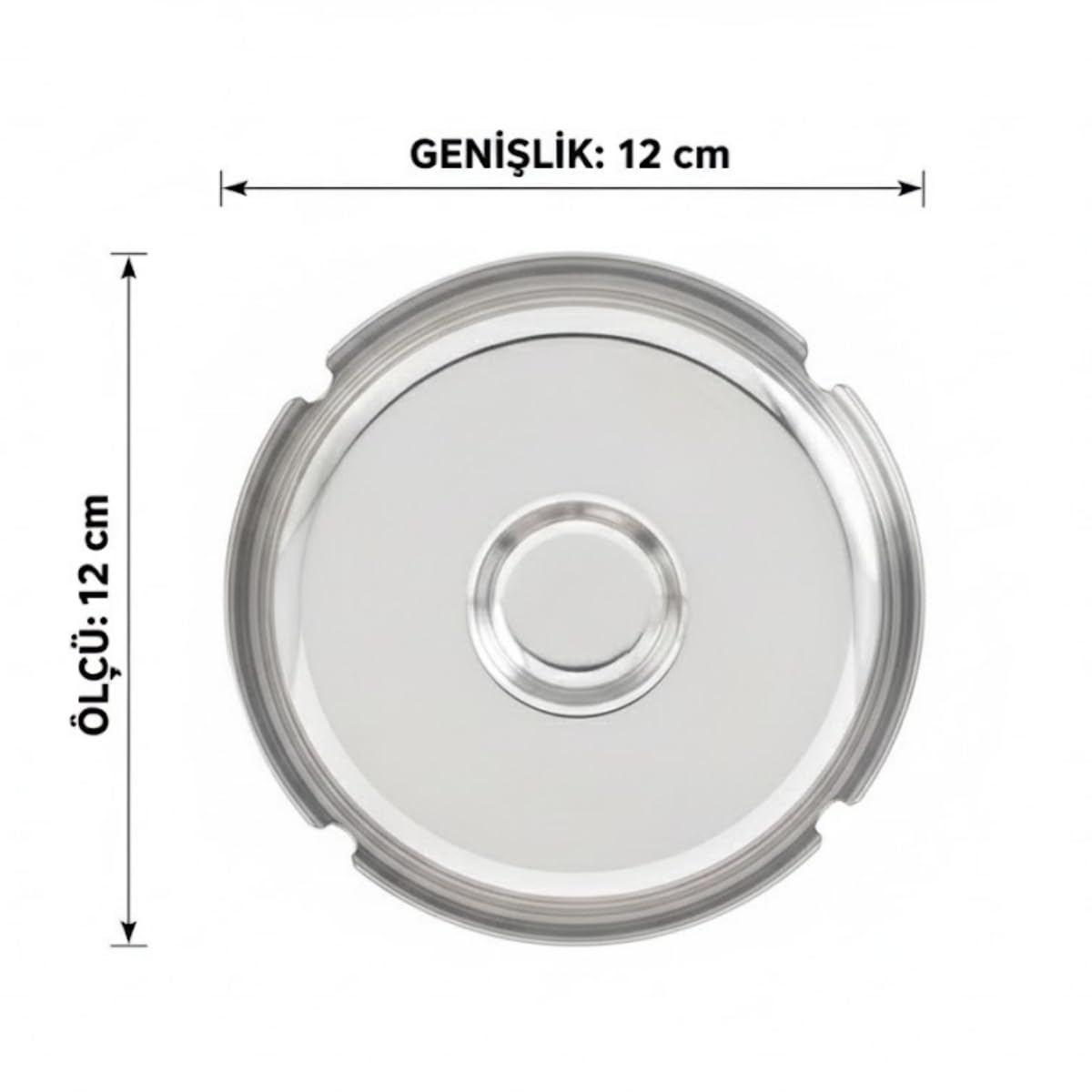 Paslanmaz Çelik Metal Küllük – 12 cm Yuvarlak, Kapaklı ve Dayanıklı Tasarım (Model-2 Kapaksız)