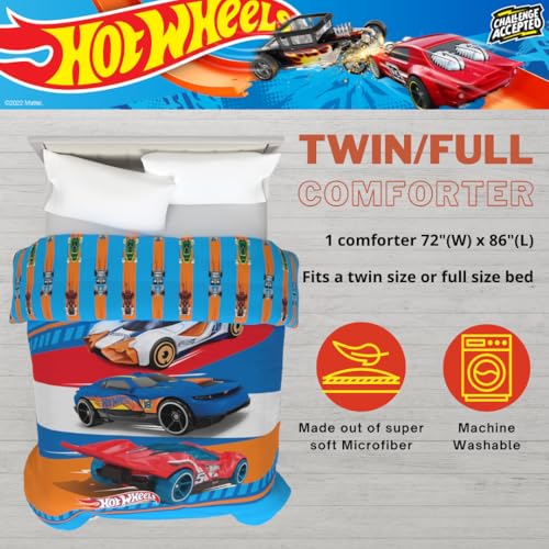 Image of Franco Kids Bedding Super Soft Microfiber Reversible Comforter, Twin /Full, Hot Wheels