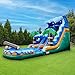 XJUMP 17’ Tall Jungle Falls Inflatable Dual Lane Water Slide with Detachable Pool, for Kids and Adults, Tall Seating Height, Commercial Grade, PVC Vinyl, Outdoor Backyard, Summer Fun, Blow Up, Water