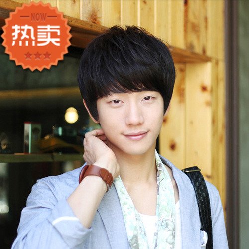 Korea fluffy handsome men wig full wig real hair short