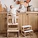 Kitchen Tower, Toddler Tower, Montessori Kitchen Tower, Kitchen Stool, Montessori Furniture, Activity Tower (Natural Wood, With Extra Chair)