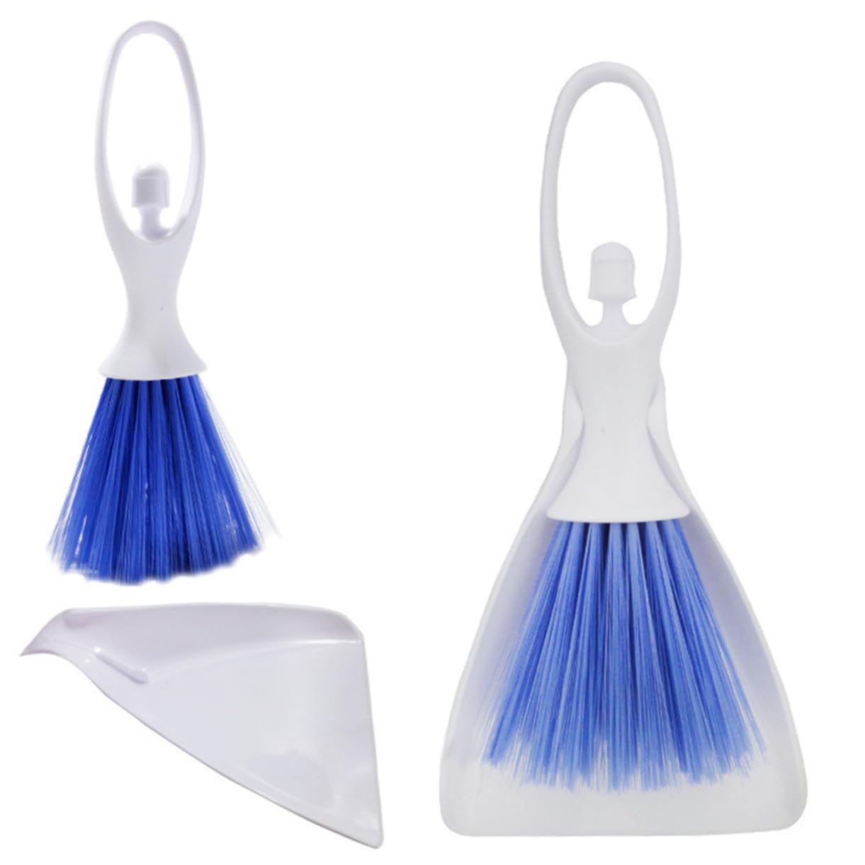 BEBEMOKO Broom and Shovel in One Small Clean Brush Broom Set for Pet Waste High-Impact Plastic Unique Design Daily Use