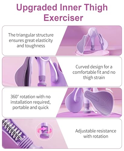 TINRIEF Upgraded Thigh Trainer, Adjustable Inner Thigh Exerciser, Kegel Pelvic Floor Exercise Devices Muscle Trainer for Women, Leg Toner Trainer, Workout Equipment for Glutes Arms and Core - Image 3
