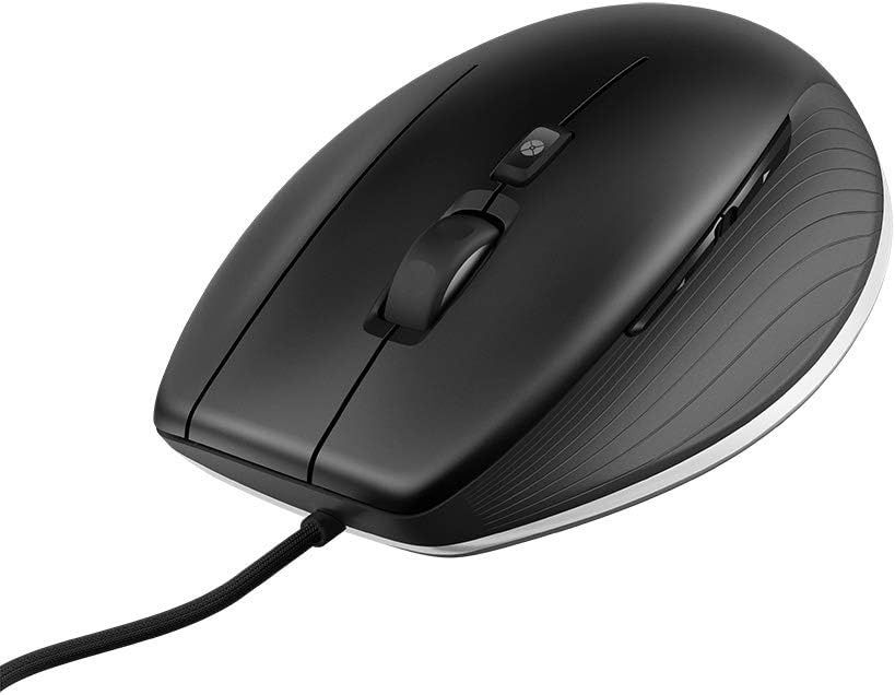 3Dconnexion CadMouse 3DX-700052 Wired Ergonomic Optical Mouse With Dedicated Middle Button, black