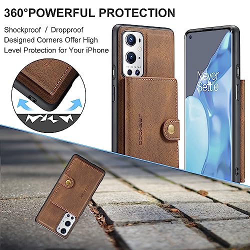 Funda para OnePlus 9 Pro protectora a prueba de golpes con acabado marrón premium 3