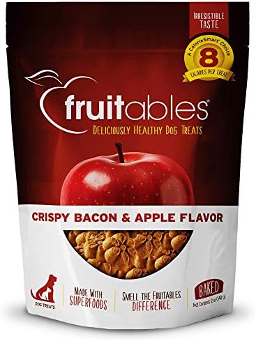 Fruitables Baked Dog Treats – Pumpkin Treats for Dogs – Healthy Low Calorie Treats – Free of Wheat, Corn and Soy – Cripsy Bacon and Apple – 12 Ounces