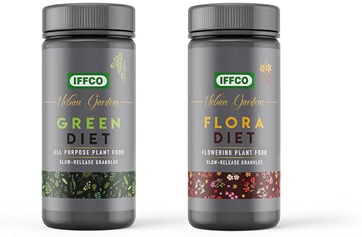 IFFCO Urban Gardens – Green Diet + Flora Diet Combo – 800gm – Organic Plant Food Fertilizer For Indoor & Outdoor plants, and Flower Booster -…