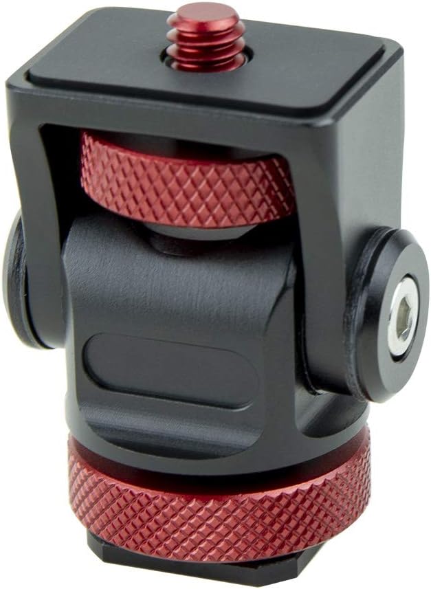 Sevemeoct Adjustable Camera Monitor Holder Mount Arm with Hot Shoe Adapter 180 Degree Upper Rotation 360 Degree for LED Video Light Cameras Camcorders Smartphone Tripod Microphone