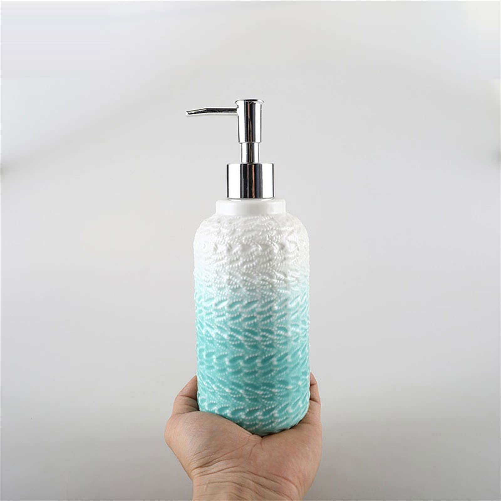 Dispenser per Doccia da 500 ml, flacone Multifunzionale a Due Scomparti, Dispenser di Sapone in Ceramica di Alta qualità, Pompa per lozione Personalizzata con Rilievo.