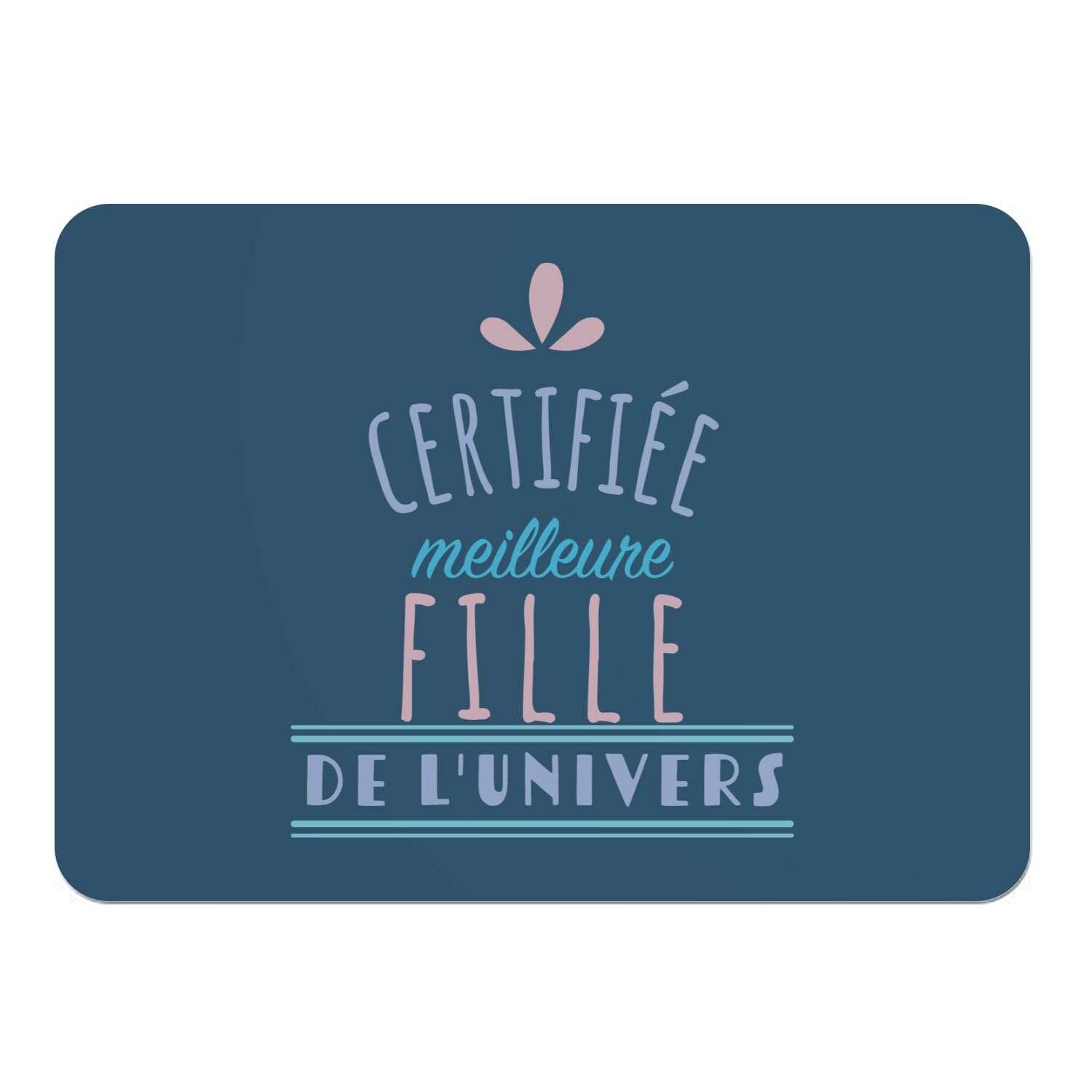 Sets de table bleu Meilleure Fille de l'univers | Cadeau maman en liège x4