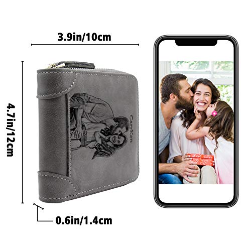 Personalized Custom Photo Wallet with Zipper for Men,Dad,Son,Husband4