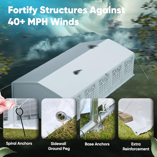 image for Quictent Premium 20x32 Party Tent Heavy Duty Outdoor Gazebo White Even