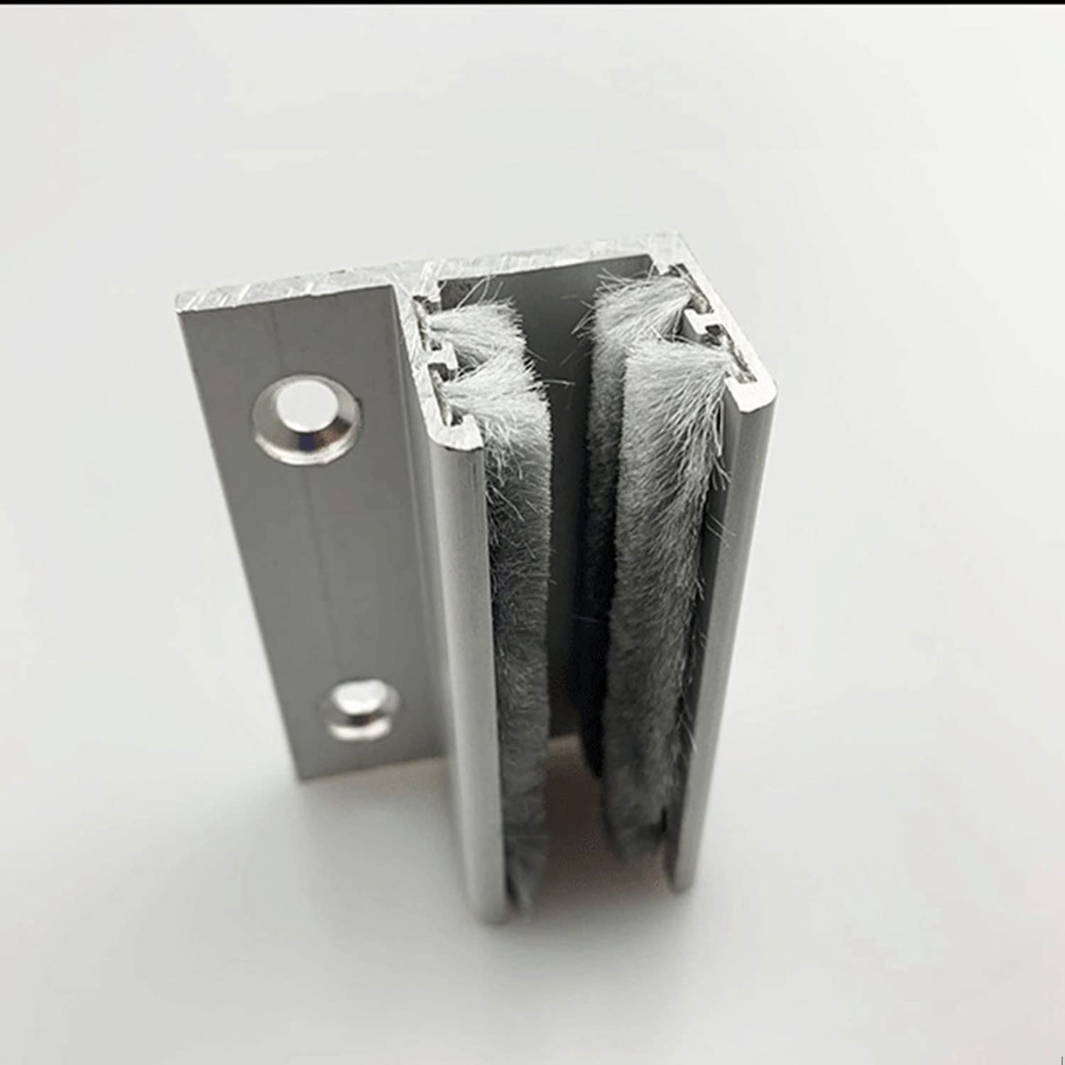 Prowadnica do szklanych drzwi przesuwnych ze stopu aluminium, 2 sztuki, srebrna, nowoczesna, 60 mm x 58 mm x 26 mm, grubość szkła 10-12 mm, prowadnica podłogowa do drzwi szklanych