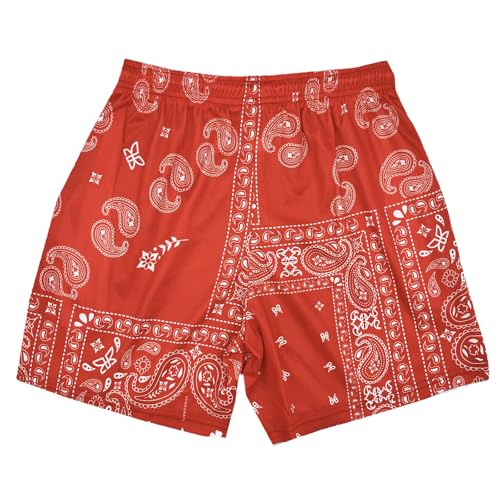 DIOTSR Mens Paisley Graphic Shorts Athletic Basketball Bandana Shorts Running Streetwear Y2k Drawstring Waist2