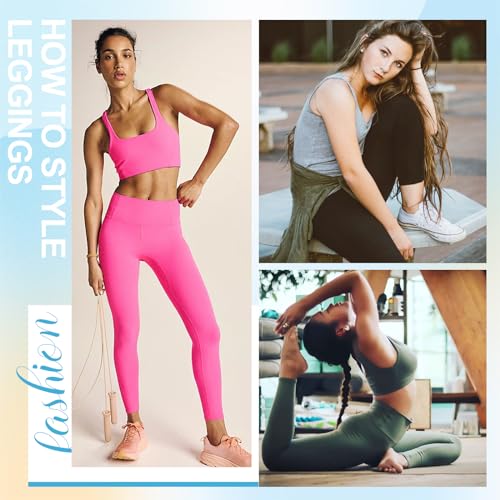 TNNZEET 3 Pack Leggings for Women - Black Tummy Control High Waisted Soft Yoga Pants for Workout Gym Running with Pockets