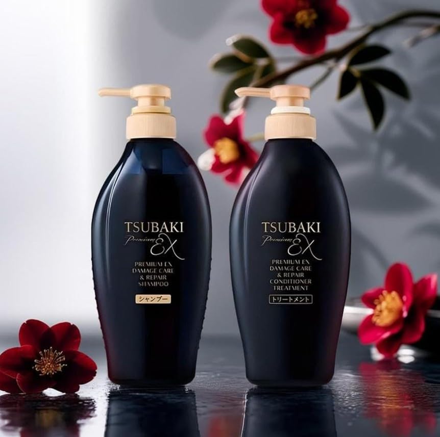 Camellia Salon-Level Shampoo & Conditioner | Pack of 2 | Made in Japan | Yummy-Yamaguchi (Black Repair Strong EX)